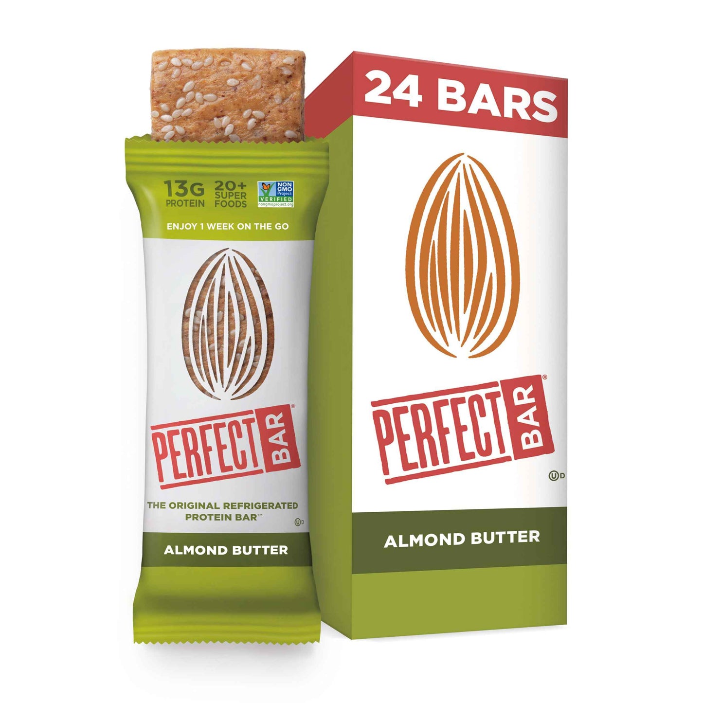 Perfect Bar Protein Bars, Gluten Free, Made with Organic Honey, Cookie Dough Texture, Refrigerated