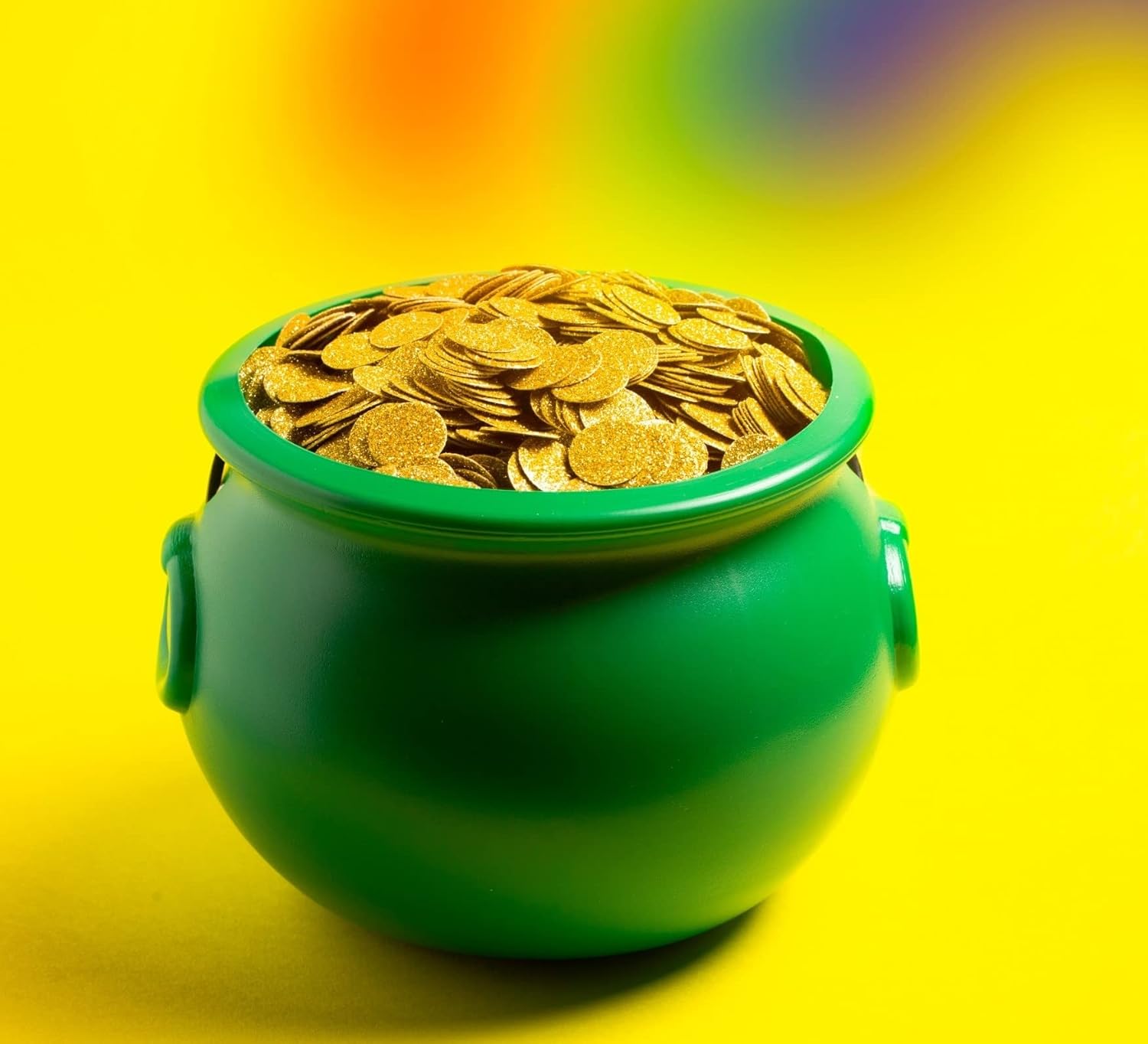 GIFTEXPRESS_8"_Green_Cauldron_Kettle_for_St_Patrick_Day,_Mardi_Gras,_Halloween,_Pot_of_Gold_Pot,_Lucky_Leprechaun_Kettle,_Plastic_Cauldron