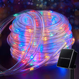 Brightown Solar Rope Lights, 39FT 100LED Outdoor Solar String Lights, IP65 Waterproof Solar Powered Fairy Lights with 8 Lighting Modes for Party Garden Yard Home Holiday Tree Decoration, Warm White