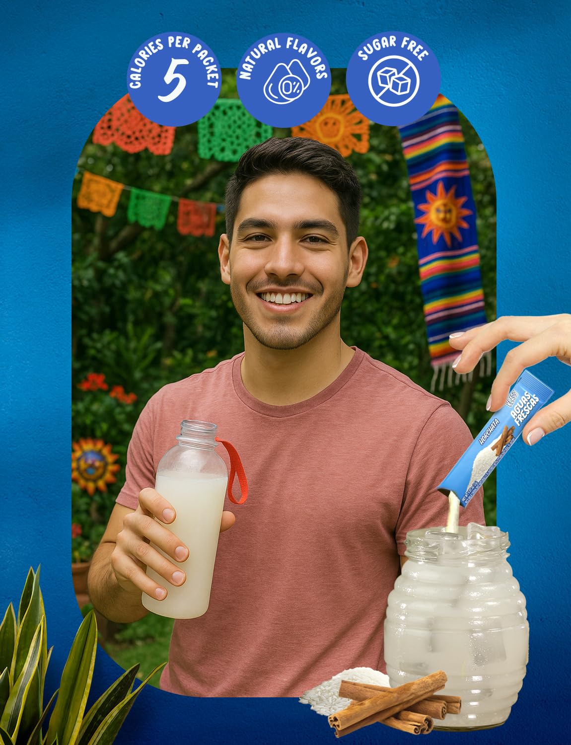 Klass_Aguas_Frescas_|_Drink_Mix_Packets_|_Horchata_Flavored_|_Sugar_Free_On-The-Go_Packets,_Low_Calorie_(40_Count_Powder_Stick_Packs)