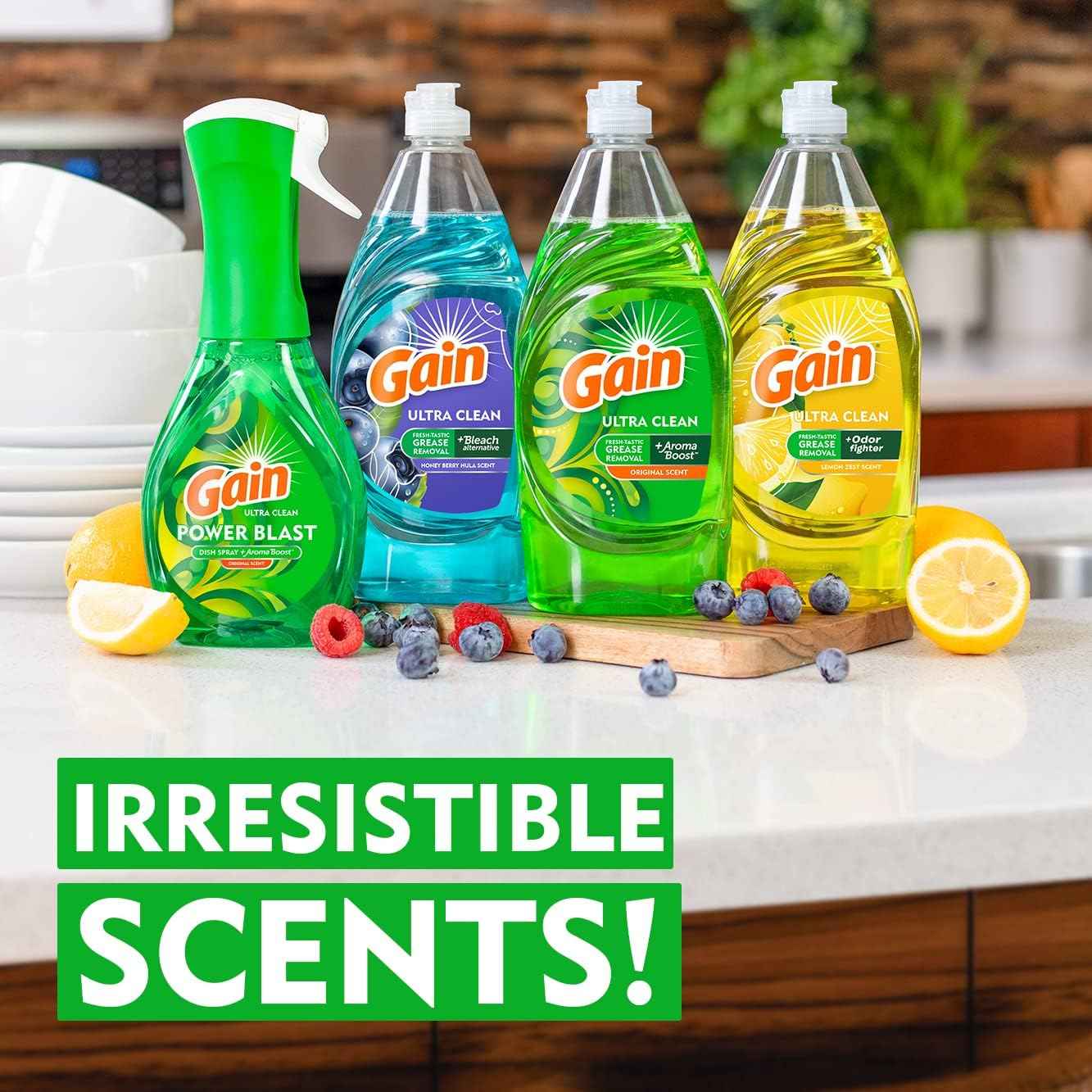 Gain Ultra Liquid Dish Soap, Original Scent, 38 oz.