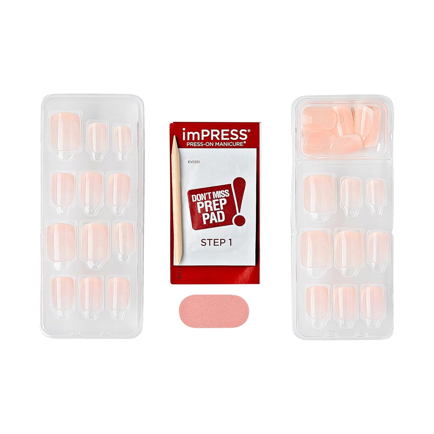 KISS_imPRESS_No_Glue_Mani_Press_On_Nails,_French,_'Heroic',_Light_Neutral_+_White_Tip_French,_Short_Size,_Squoval_Shape,_Includes_30_Nails,_Prep_Pad,_Instructions_Sheet,_1_Manicure_Stick,_1_Mini_File