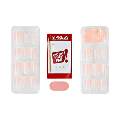 KISS_imPRESS_No_Glue_Mani_Press_On_Nails,_French,_'Heroic',_Light_Neutral_+_White_Tip_French,_Short_Size,_Squoval_Shape,_Includes_30_Nails,_Prep_Pad,_Instructions_Sheet,_1_Manicure_Stick,_1_Mini_File