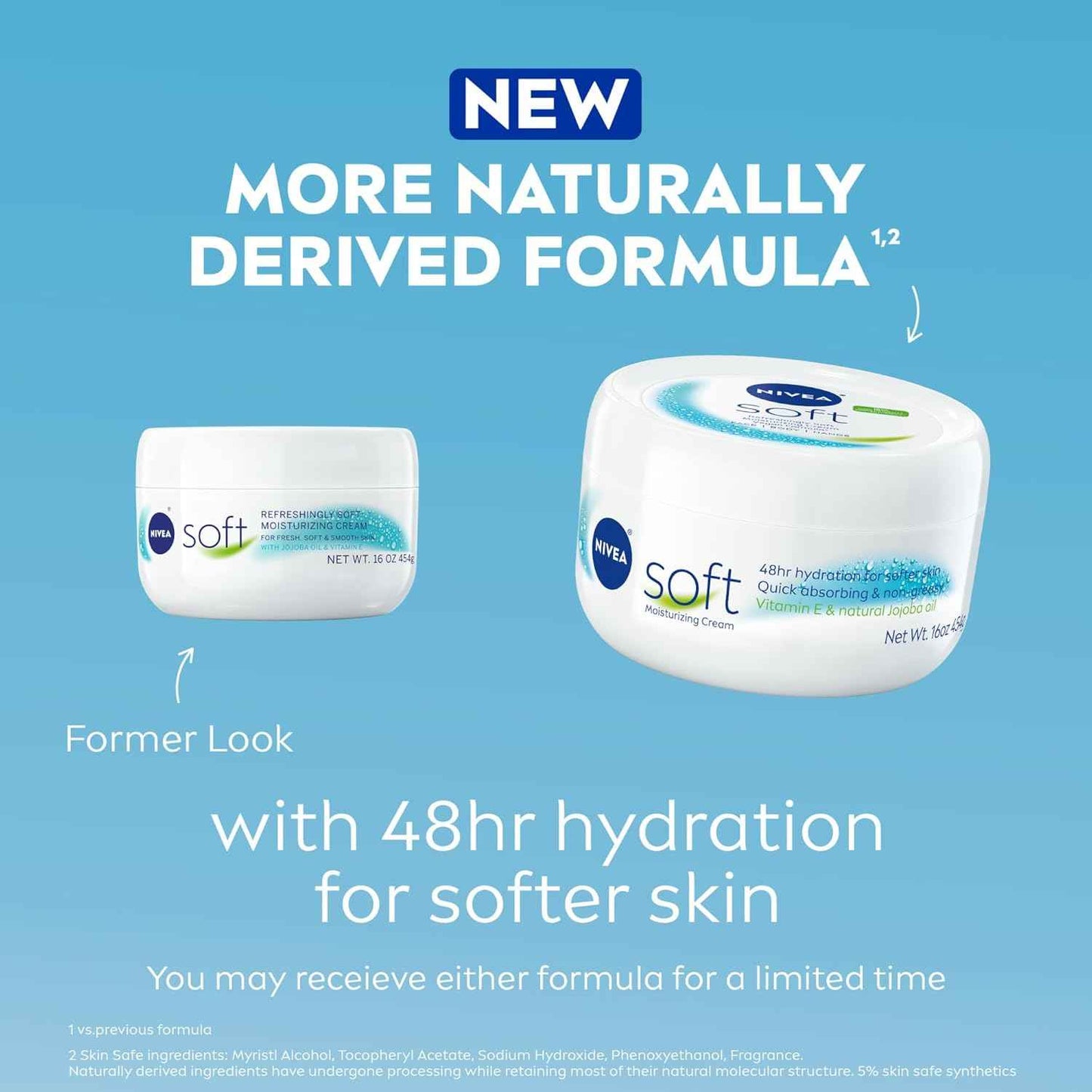 NIVEA Soft Refreshingly Soft Moisturizing Cream, Lightweight Body Moisturizer for Face, Body and Hands, Body Cream Enriched with Jojoba Oil and Vitamin E