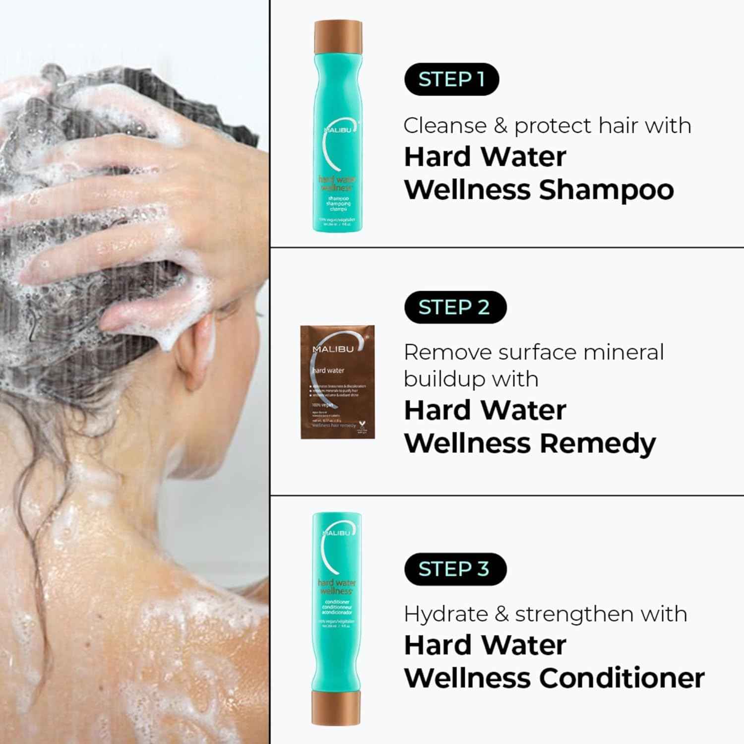 Malibu C Hard Water Wellness Hair Conditioner - Sulfate Free Conditioner that Increases Moisture & Shine - Protects Hair from Waterborne Elements