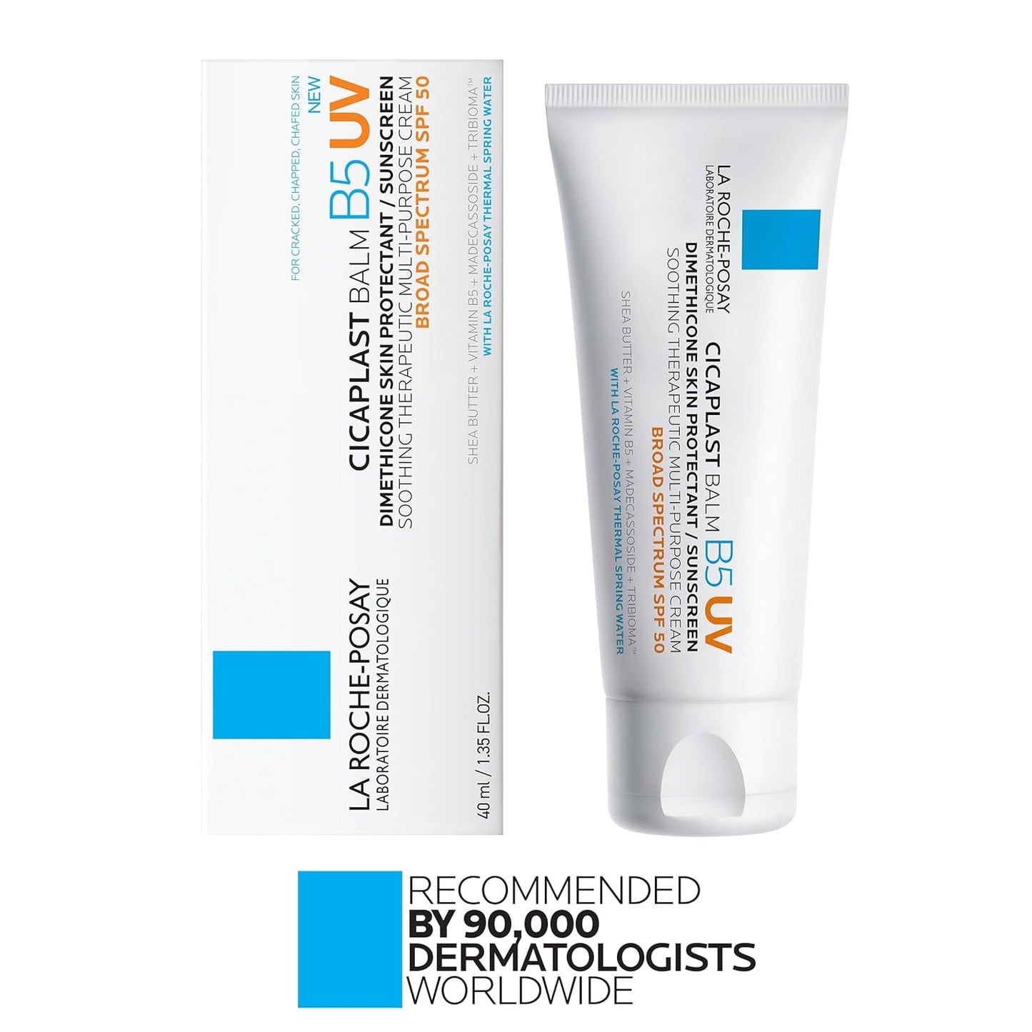 La_Roche-Posay_Cicaplast_Balm_B5_UV_SPF_50,_Vitamin_B5_+_Shea_Butter_+_Tribioma_+_Madecassoside_+_Zinc_Oxide_Sunscreen,_Post_Treatment_Skin_Protectant_With_SPF,_Multi-Purpose_Cream_For_Dry_Skin