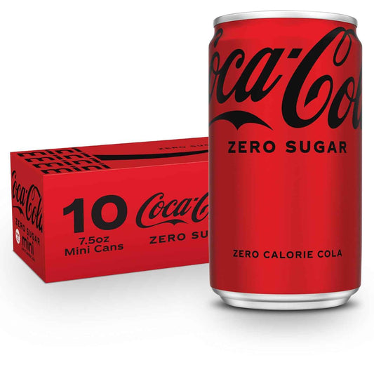 Coca-Cola Coke Zero Sugar Diet Soda, 10 Pack, 20 pack, 24 pack
