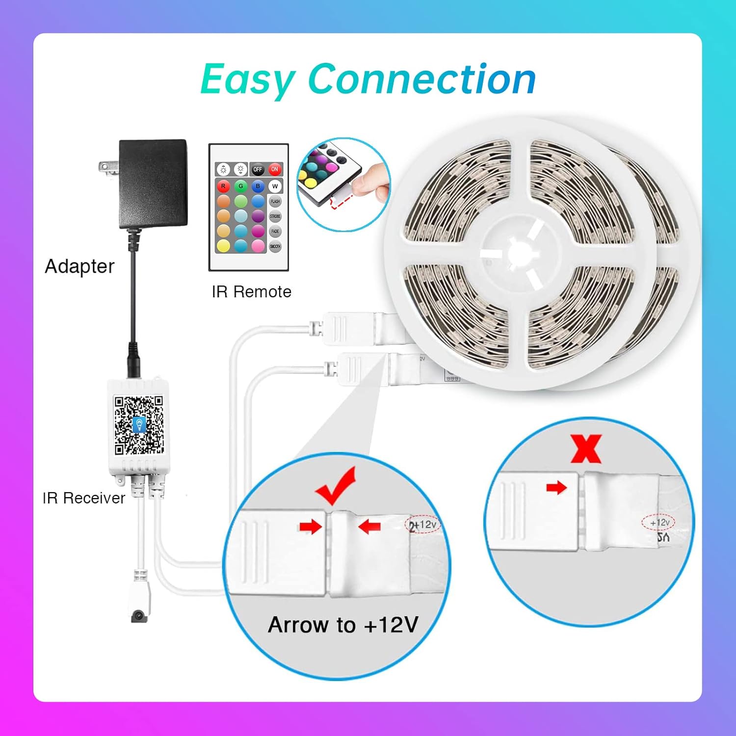 60ft/100ft/120ft_Bluetooth_LED_Strip_Lights,SMD_5050_Music_Sync_LED_Lights_Strip,RGB_Color_Changing_LED_Lights_with_Remote,Smart_Phone_APP_Control,LED_Lights_for_Bedroom,Ceiling,Room_DIY