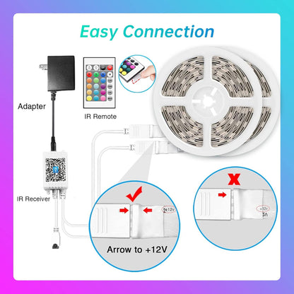 60ft/100ft/120ft_Bluetooth_LED_Strip_Lights,SMD_5050_Music_Sync_LED_Lights_Strip,RGB_Color_Changing_LED_Lights_with_Remote,Smart_Phone_APP_Control,LED_Lights_for_Bedroom,Ceiling,Room_DIY