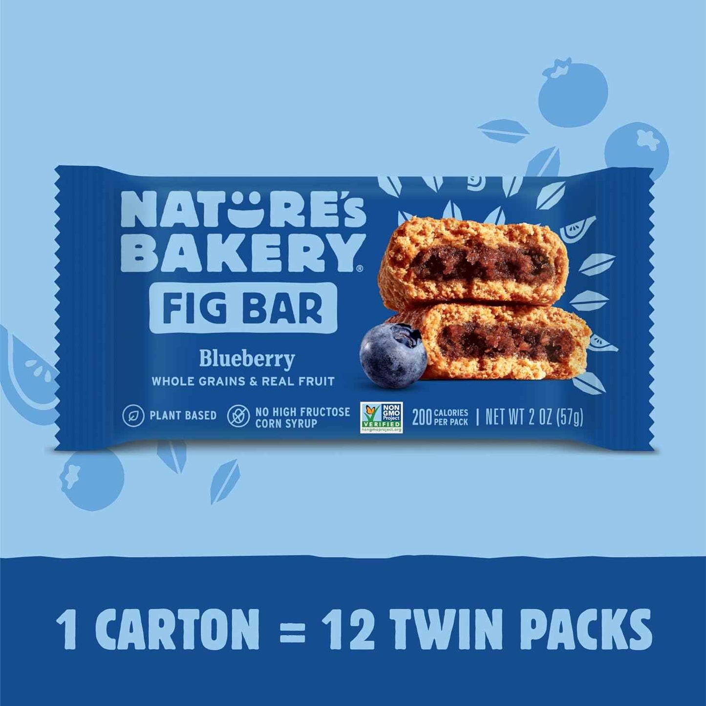 Nature's Bakery Whole Wheat Fig Bars, Real Fruit, Vegan, Non-GMO, Snack bar