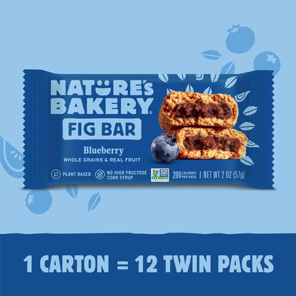Nature's Bakery Whole Wheat Fig Bars, Real Fruit, Vegan, Non-GMO, Snack bar