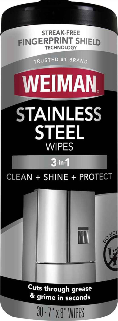 Weiman Stainless Steel Cleaner, Anti-Fingerprint, Removes Grease, Water Spots, Streaks & Residue, Polishing Cleaner Safe for Appliances, Chrome, Sinks & Grill Exteriors