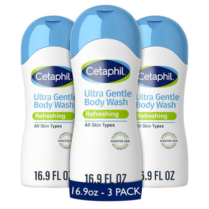 Cetaphil_Ultra_Gentle_Refreshing_Body_Wash,_Refreshing_Scent_For_Dry_to_Normal,_Sensitive_Skin,_16.9oz_Pack_of_3,_with_Aloe_Vera,_Calendula,_Vitamin_B5,_Hypoallergenic,_Dermatologist_Tested