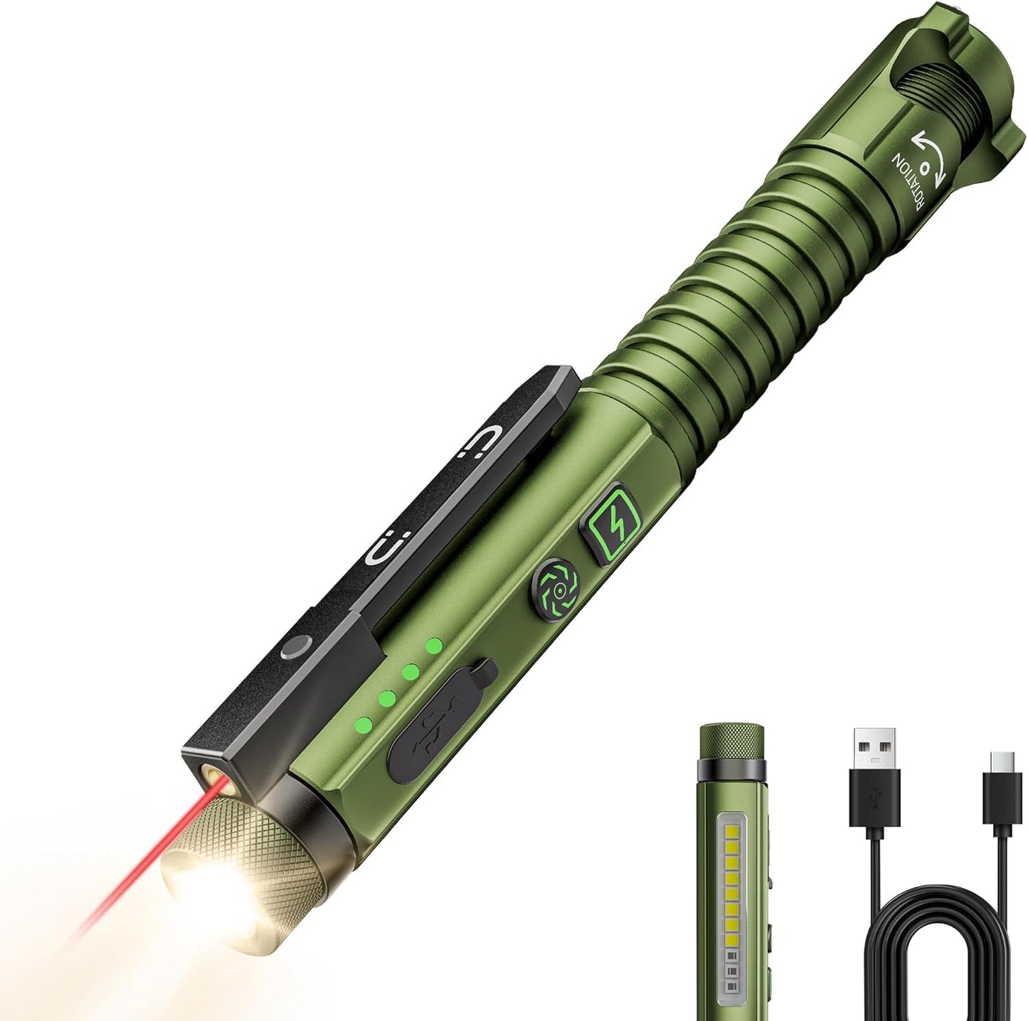 EDC_Flashlight_Rechargeable,800_Lumen_Small_Flashlight_with_Magnetic_Clip_&_Base,_11_Modes_LED_Flashlight,Glass_Breaker&Bottle_Opener,_USB-C_Flashlight_for_Working,Home_and_Emergency