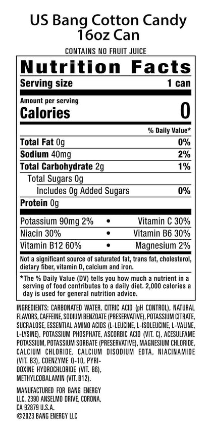 Bang Energy, Sugar-Free Energy Drink, 16-Ounce
