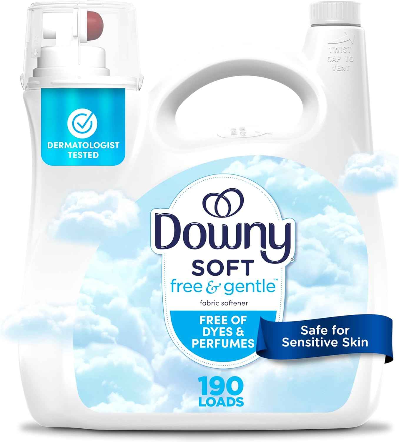 Downy Free & Gentle Liquid Fabric Softener, Hypoallergenic, Sensitive Skin Friendly Fabric Conditioner Liquid