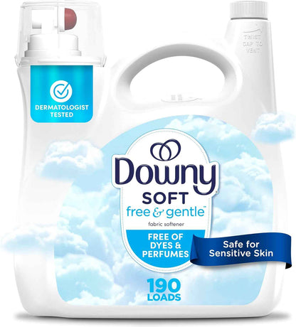 Downy Free & Gentle Liquid Fabric Softener, Hypoallergenic, Sensitive Skin Friendly Fabric Conditioner Liquid