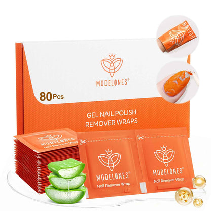 Modelones Nail Polish Remover Pads, Acetone Nail Polish Remover Wipes 50 PCS Professional Individually Wrapped Wet Wipes Easily & Quickly  Smell Glycerin Moisturizing Big Size Portable