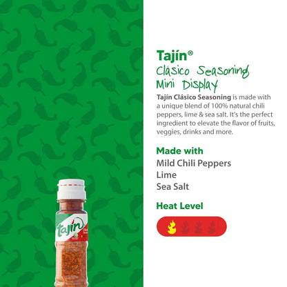 Tajin Clásico Seasoning, Mini Display Pack of 40 Portable Bottles, Authentic Mexican Chili Lime Spice Blend for Fruit, Snacks, Tacos, and Cocktails, Zesty Flavor Enhancer
