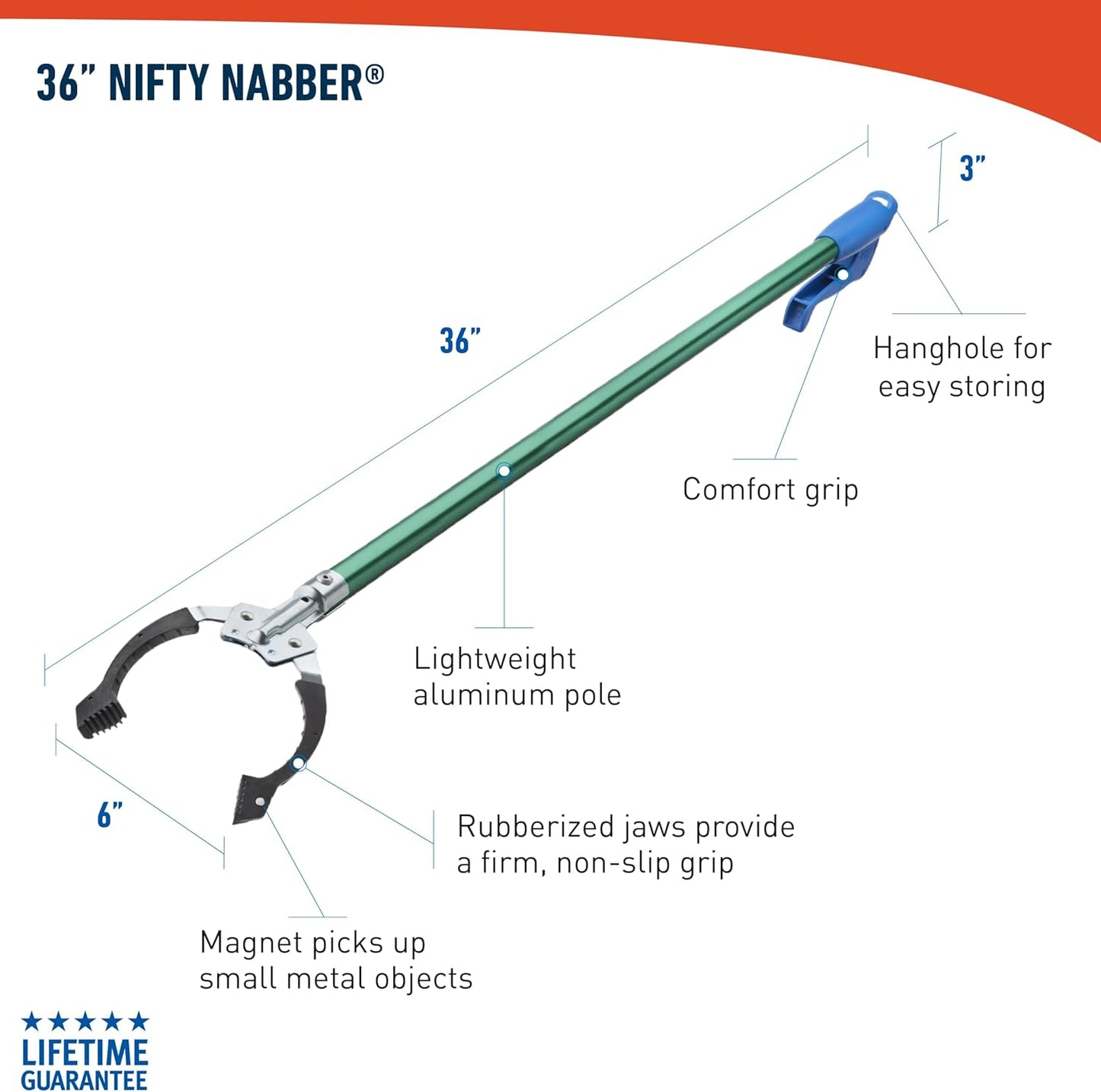 Unger_Professional_36”_Nifty_Nabber,_2_Count,_Reacher_Grabber_Tool,_Trash_Picker_Upper,_Built-in_Magnet_and_Ergonomic_Grip,_Outdoor_Claw_Pickup,_Reaching_Assist_for_Seniors,_Safely_Perform_Tasks