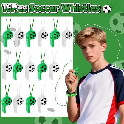 Miucat_98Pcs_Soccer_Party_Favors,_Soccer_Goodie_Bags_with_Silicone_Bracelet_Soccer_Whistles_Stickers_Drawstring_Bags_Gift_Snack_Bag_for_Soccer_Party_Decorations_Party_Supplies