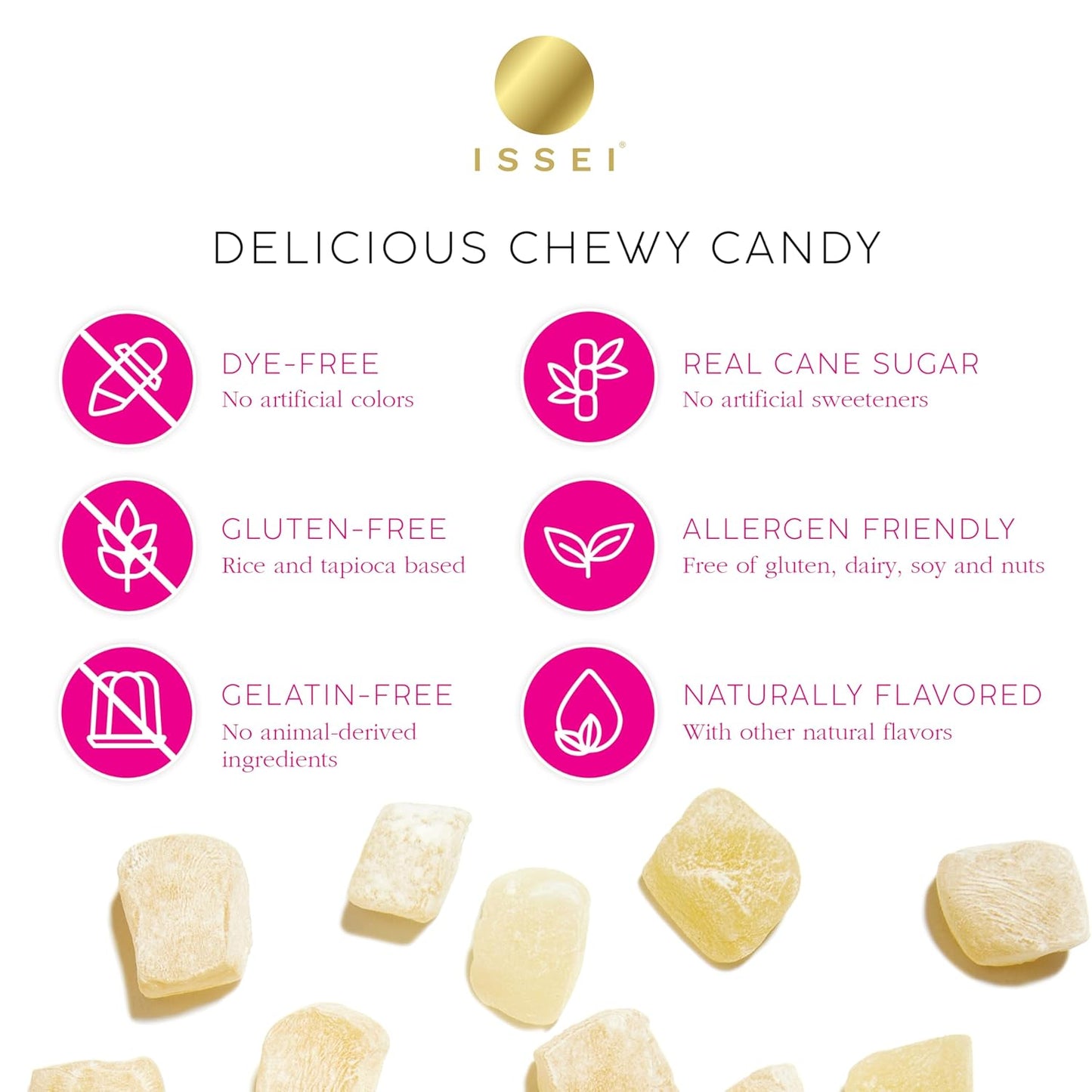 ISSEI_Strawberry_Mochi_Gummies_Chewy_Candy_|_Pillowy_Soft_|_Dye-Free_|_Gluten-Free_|_Gelatin-Free_|_Plant-Based_|_Non-GMO_|_No_Artificial_Flavors_or_Colors_|_Award_Winning_Japanese_Candy_|_2_Oz
