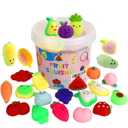 KINGYAO Squishies Squishy Toy Party Favors for Kids Mochi Squishy Toy moji Kids Mini Kawaii squishies Mochi Stress Reliever Anxiety Toys Easter Basket Stuffers fillers with Storage Box