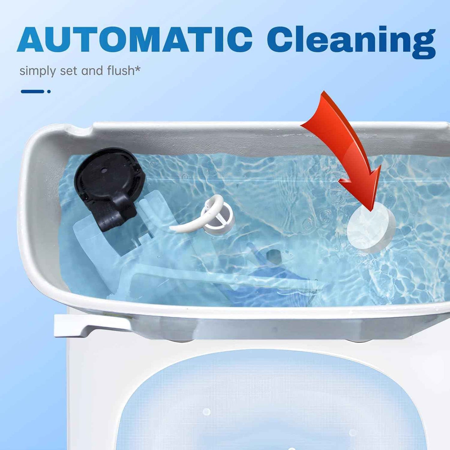 Vacplus Toilet Bowl Cleaner Tablets, Automatic Cleaners with Bleach, Slow-Releasing Toilet Tank Cleaners for Deodorizing & Descaling, Household Toilet Cleaners against Tough Stains