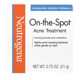 Neutrogena On-The-Spot Acne Spot Treatment Cream with 2.5% Benzoyl Peroxide, Gentle Face Blemish Medicine for Acne-Prone Skin, Vanishing Formula, Clinically Proven Day-1 Results, 0.75-Ounce Tube