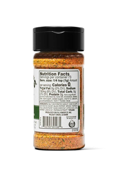Kinder's Organic Santa Maria Rub (Cracked Pepper and Herbs), Premium Quality Seasoning, MSG Free and USDA Certified Organic, 2.6oz