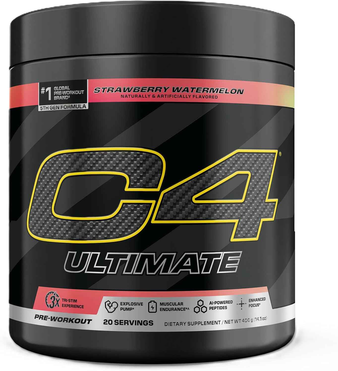 C4 Ultimate Pre Workout Powder - Sugar Free Preworkout Energy Supplement for Men & Women - 300mg Caffeine + 3.2g Beta Alanine + 2 Patented Creatines - 20 Servings