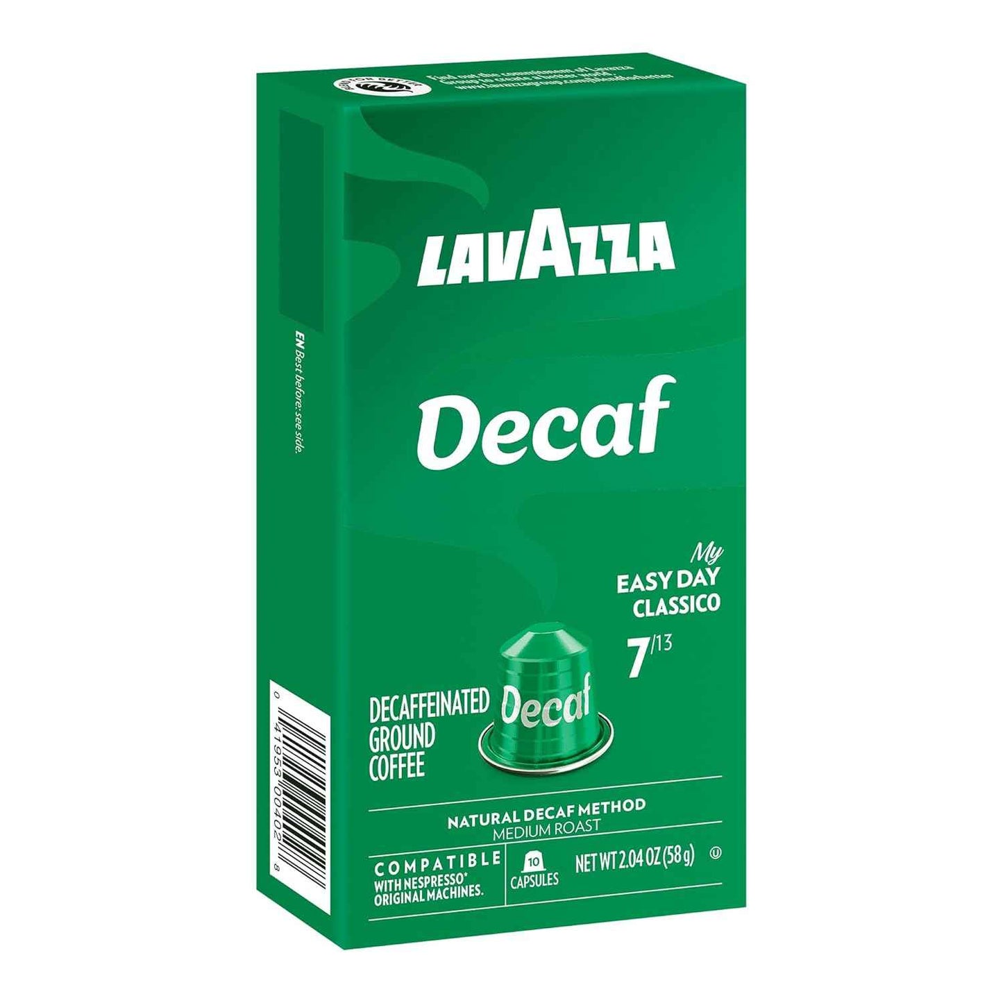 Lavazza Espresso Maestro Decaf (DEK) Aluminum Capsules Compatible with Nespresso* Original Machines, Medium Espresso Roast, Arabica and Robusta Blend