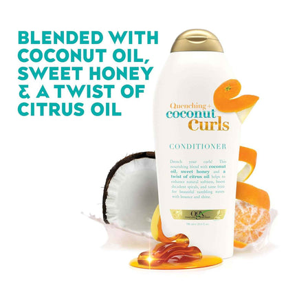 OGX Quenching + Coconut Curls, Moisturizing Conditioner for Curly Hair, Detangling, Curl Enhancing