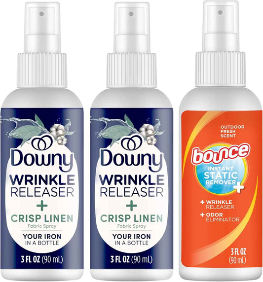 Downy Wrinkle Release Spray Bundle w/Bonus 3oz Bounce Spray Sample - 3 Pack