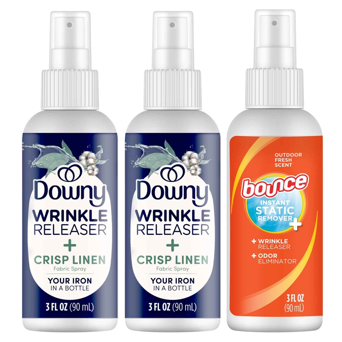 Downy Wrinkle Release Spray Bundle w/Bonus 3oz Bounce Spray Sample - 3 Pack