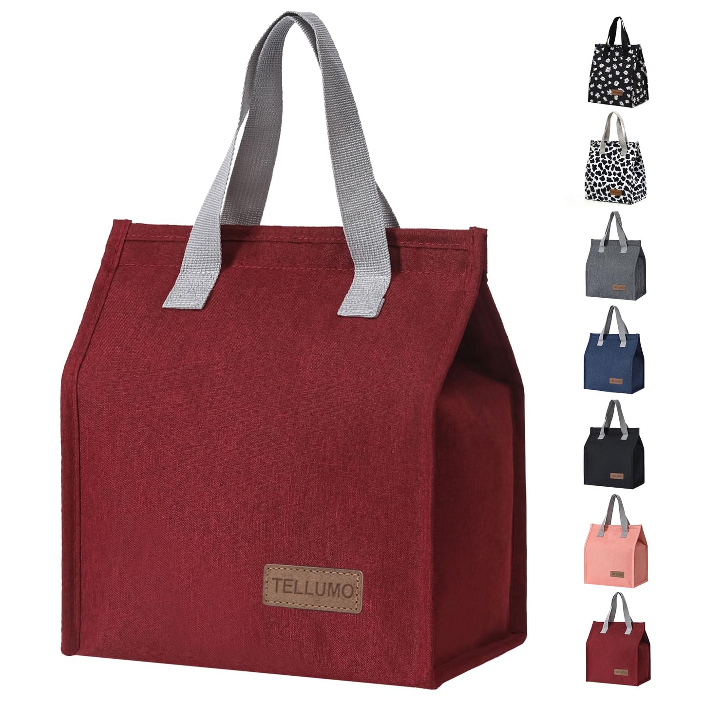 TELLUMO Lunch bag, Insulated Lunch Bag for Women Men Large Lunch Box Container Reusable Leakproof Tote for Office, Work, School, Beach or Travel (Red)