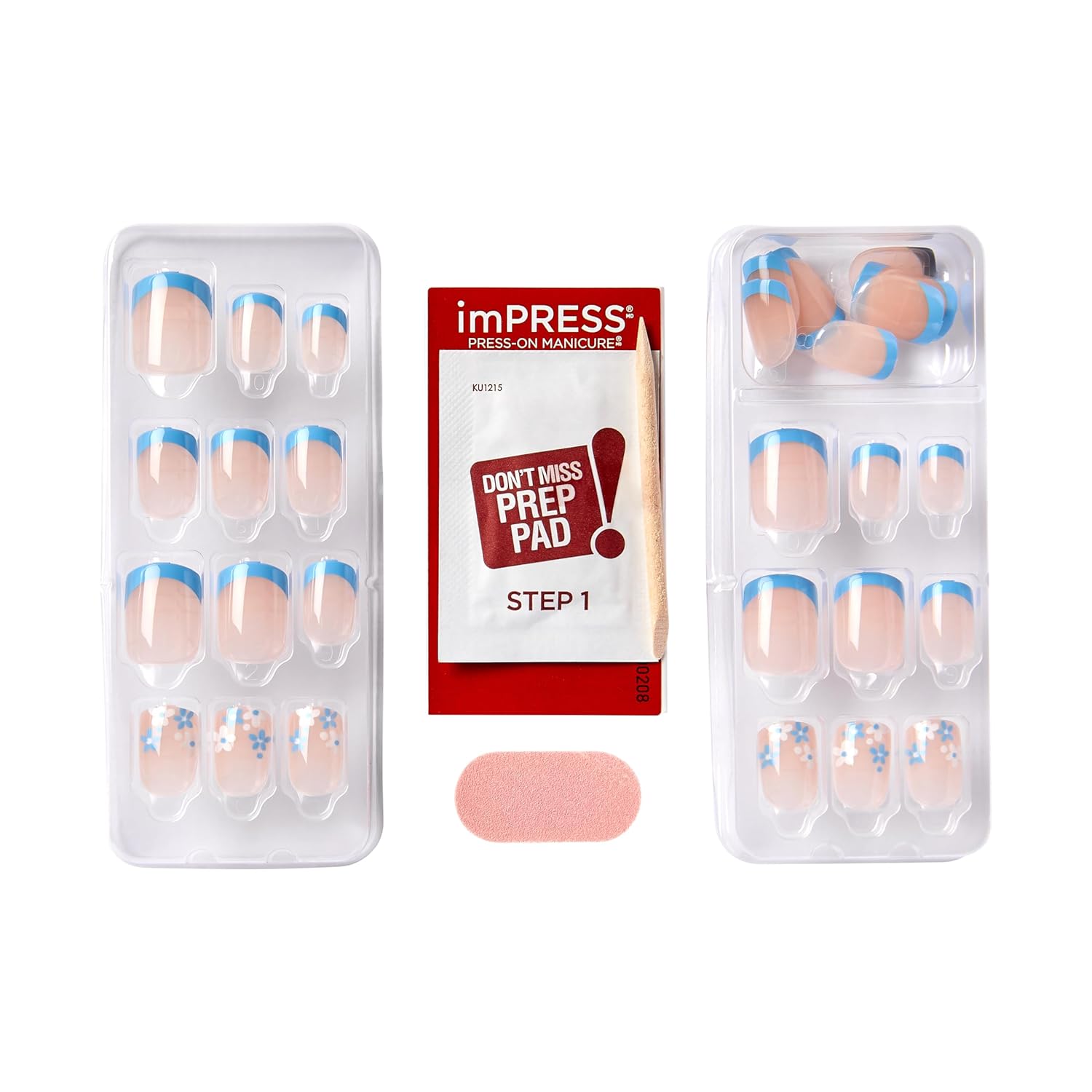 KISS_imPRESS_No_Glue_Mani_Press_On_Nails,_French,_'Snooze',_Blue,_Short_Size,_Squoval_Shape,_Includes_30_Nails,_Prep_Pad,_Instructions_Sheet,_1_Manicure_Stick,_1_Mini_File