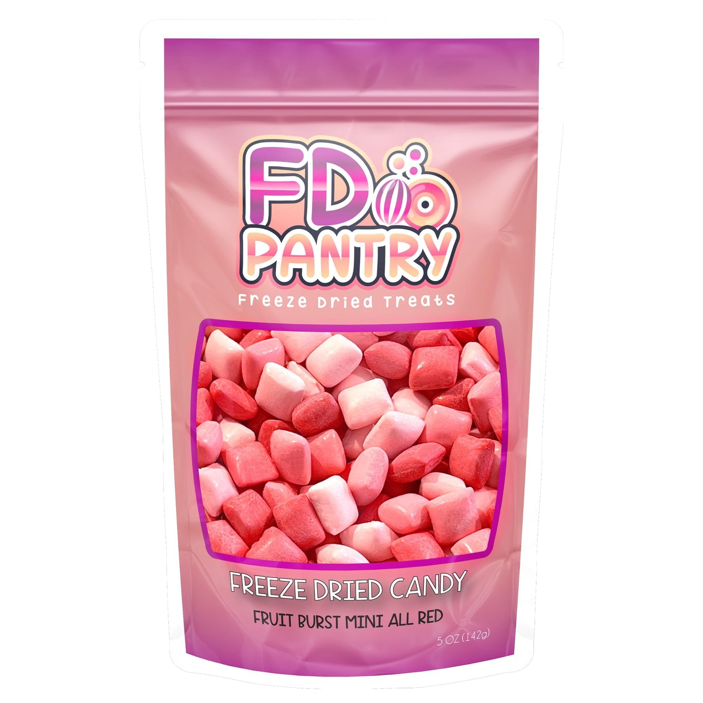 Freeze Dried Fruit Bursts Candy - Mini All Reds l Hard Candy Mix 5oz Treat Snack Gift Bag Strawberry, Fruit Punch, Watermelon, Cherry Freeze-Dried Candies