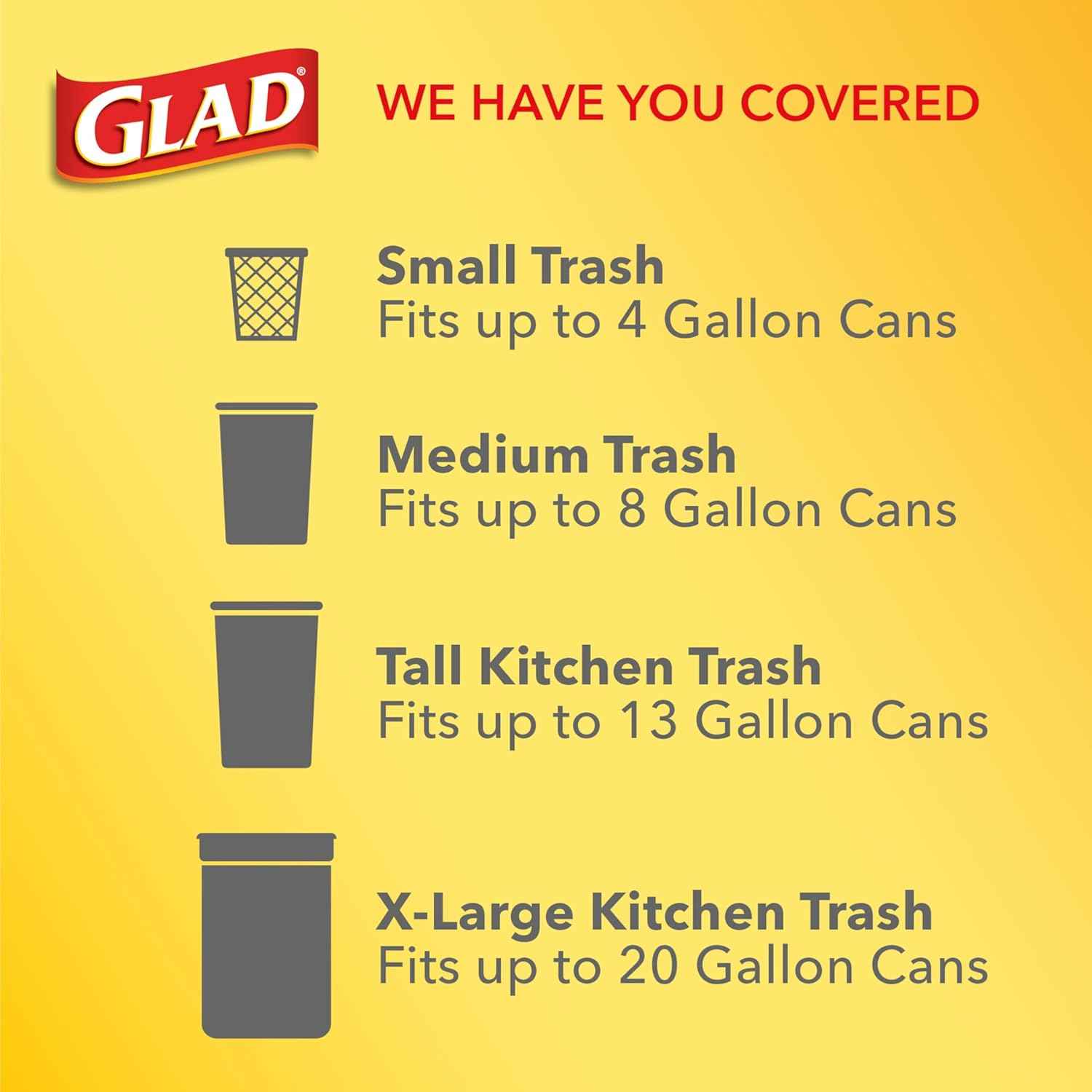 Glad Small Trash Bags 4 Gallon, Febreze Fresh Clean Garbage Bags, Odor Resistant with Quick Tie, 26 Count