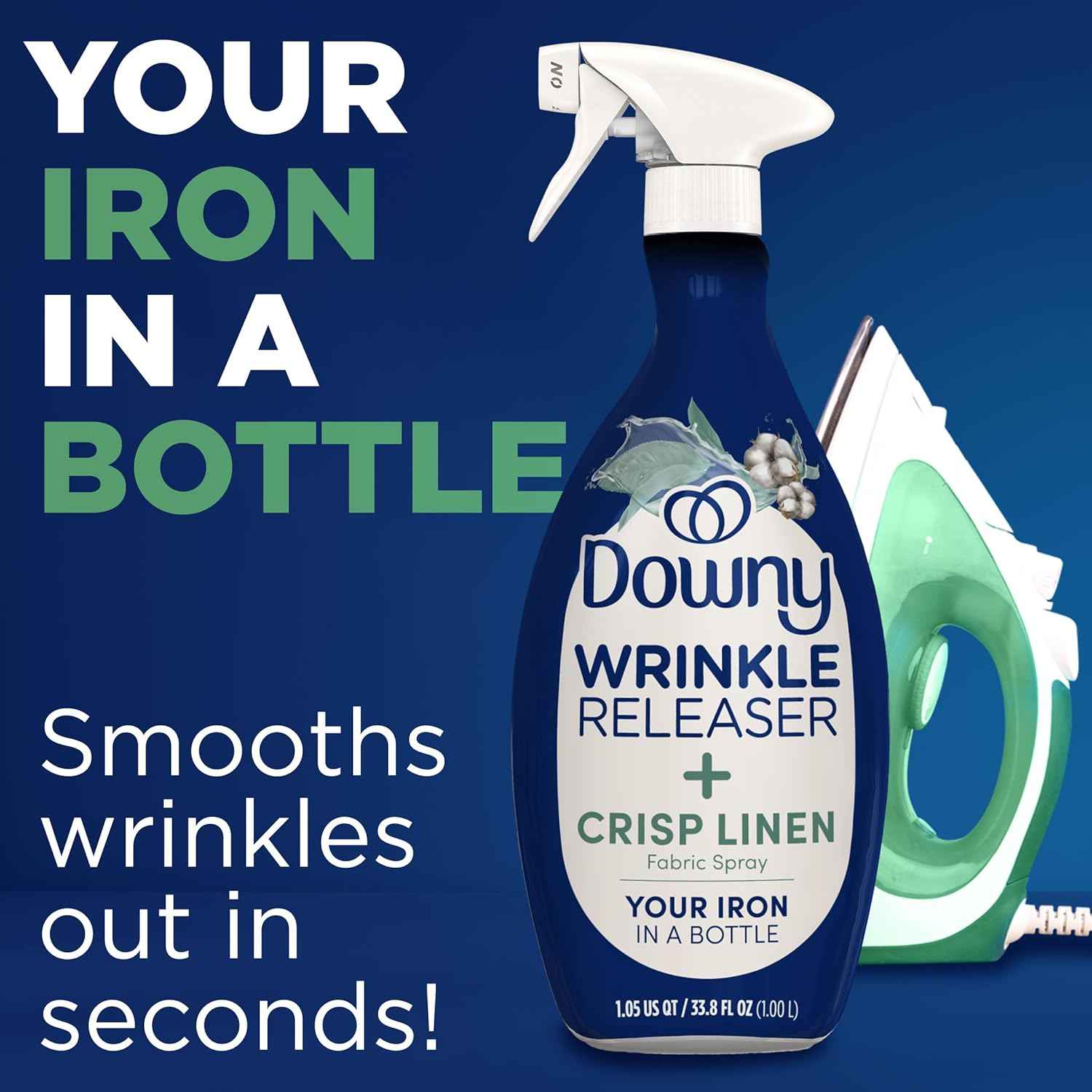 Downy Wrinkle Releaser Spray | All In One Wrinkle Release Spray, Odor Eliminator, Static Remover | Fabric Refresher & Ironing Aid for Clothes