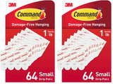 Command Indoor Replacement Strips, Damage-Free Wall Hanging, Re-Hang Small Hooks for Home and Wall Decor, Holds up to 1 lb, White Adhesive