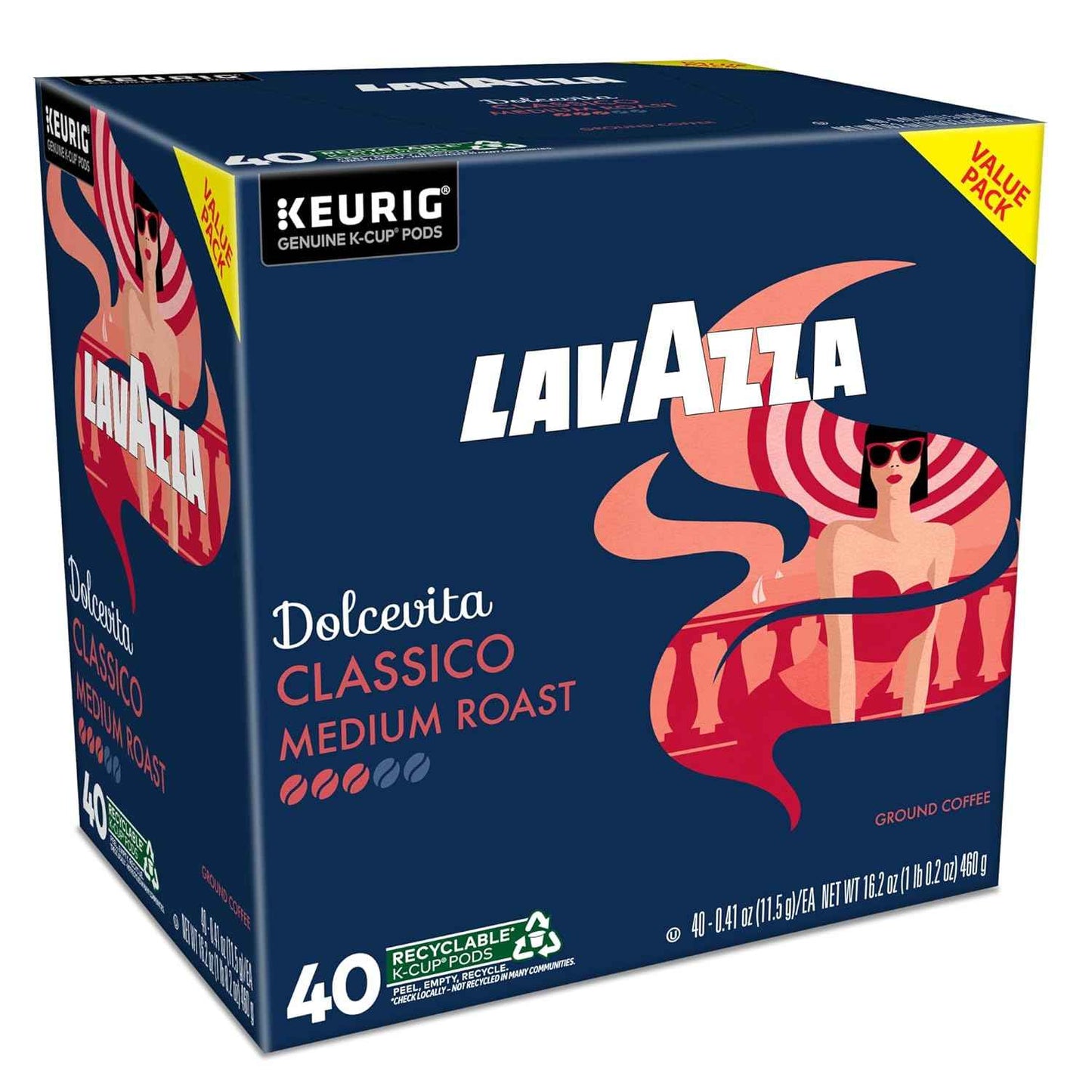 Lavazza Dolcevita, Single-Serve Keurig K-Cup Pods, Medium Roast Coffee