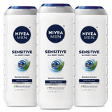 NIVEA MEN Sensitive Body Wash with Bamboo Extract, Moisturizing Body Wash for Sensitive Skin, Soap Free Shower Gel for Men with No Drying Alcohol, 16.9 Fl Oz Bottle