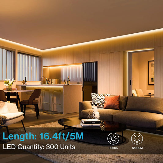 Olafus_16.4ft/32.8ft_LED_Strip_Lights_Warm_White/_Daylight_White_Dimmable,_LED_Rope_Light_Kit_12V_Flexible_Under_Cabinet_Lighting_Strips,LEDs_2835,_Bright_Led_Lights_for_Bedroom,_UL_Listed_Plug