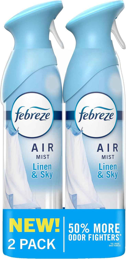 Febreze Air Mist, Air Freshener Spray, Odor Fighting Room Spray, Deodorizer for Home Bathroom Kitchen Office Apartment Dorm Room Classroom