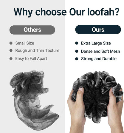 AmazerBath Loofah Sponge, Shower Loofah for Men and Women - Body Scrubber Loofa