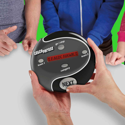 Hasbro Gaming Catch Phrase Electronic Game | Fun Active Handheld Party Games for Adults, Teens, and Kids | 4 or More Players, 2 Teams | Portable Summer Travel Activities | Ages 12+