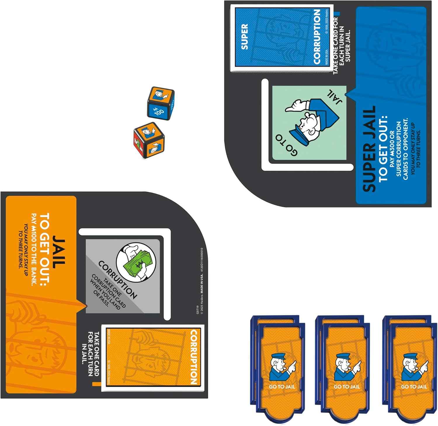Monopoly Go to Jail Expansion | Add More Fun to Classic Monopoly Game and Play Faster | Ages 8+ | 2-6 Players | 40 Mins. | Family Board Games