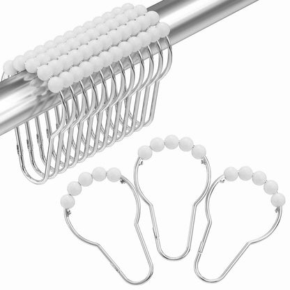 Amazer Shower Curtain Hooks, Decorative Shower Curtain Hooks, Shower Hooks for Shower Curtain Rust Proof Stainless Steel Shower Curtain Hooks