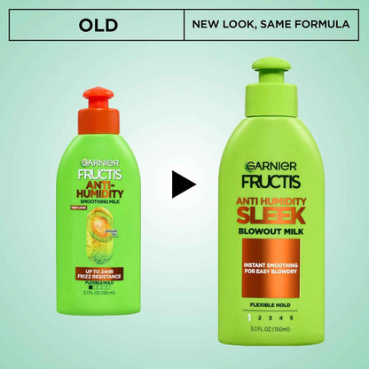 Garnier Fructis Style Anti-Humidity Smoothing Milk for Frizz Resistance, 5.1 Fl Oz